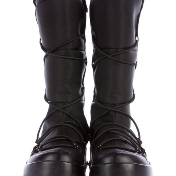Prada Nylon Fleece-Lined Mid-Calf Snow Boots 38.5 - Picture 1 of 14